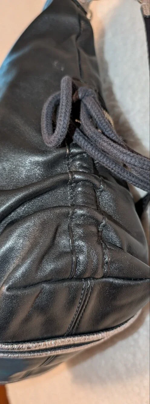 Coach Poppy Spotlight Glam Leather Tote Black With Dust Storage Bag VGUC